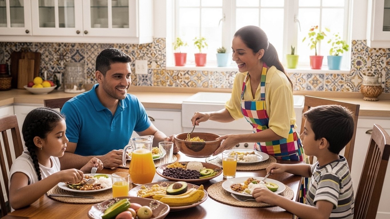 Familia colombiana reagrupada en España